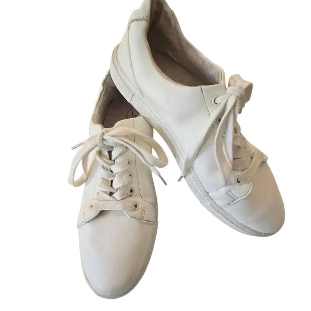 Joie Womens Harvard Lace Up Low Top Athletic Tennis Sneaker Shoes White Size 8